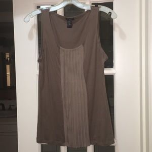 Ann Taylor sleeveless taupe top. Never worn